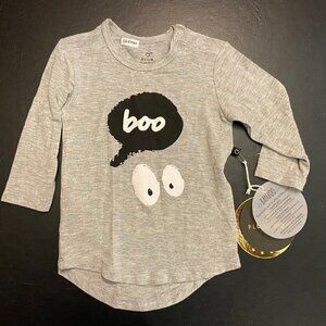 ⭐4 FOR $20⭐ Plum Bamboo Baby Girl's "Boo" L/S T-shirt - Size 6-12M - NWT